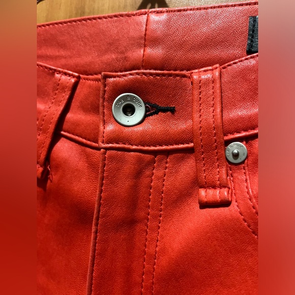 Rag & Bone Women’s Red Hana Leather Pants  Size: 23. NWOT Retail For $995. Rare! - Picture 11 of 16